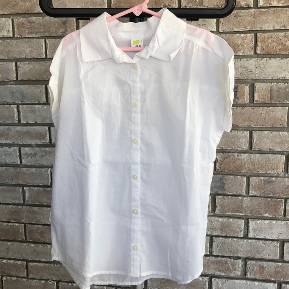 👧🏻 CRAZY 8 Cotton button down top Size 10/12 NWT
